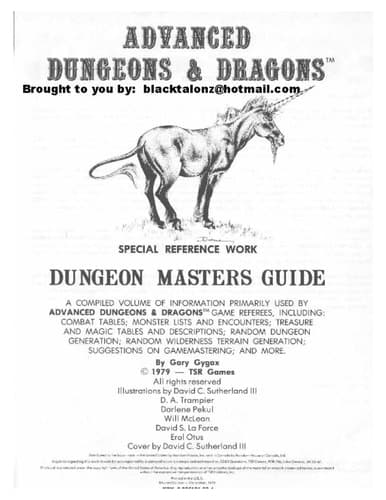 Advanced Dungeons & Dragons Dungeon Masters Guide : Special Reference Work : A Compiled Volume of Information Primarily Used by Advanced Dungeons & Dragons Game Referees...