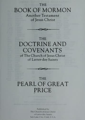 Triple Combination Book of Mormon; Doctrine and Covenants; Pearl of Great Price