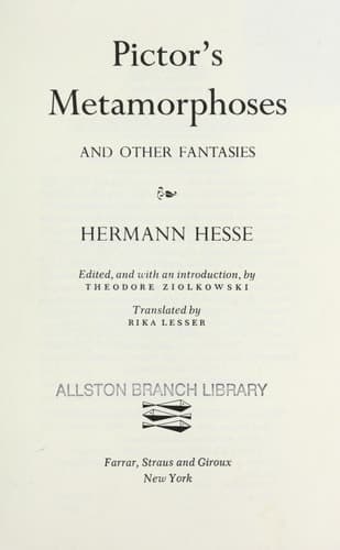 Pictor's Metamorphoses, and Other Fantasies