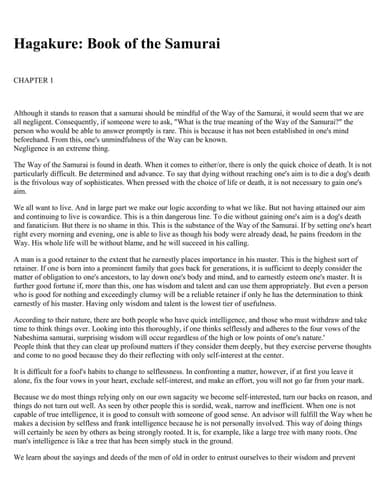 Hagakure The Book of the Samurai